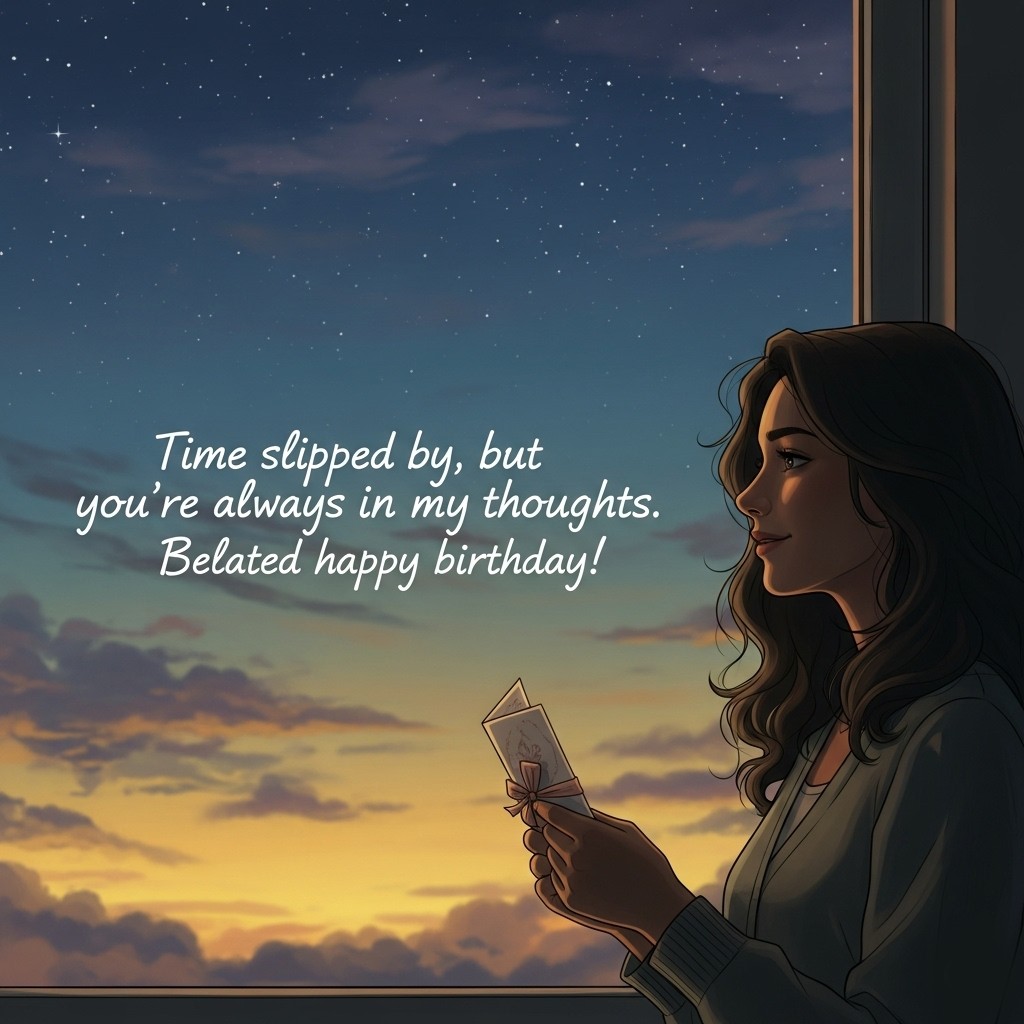 Time slipped by, but you’re always in my thoughts. Belated happy birthday!